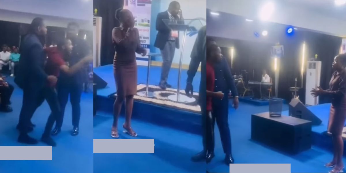 "Na mumu dey trust woman" - Man caught his girlfriend in church with another man after training her in school for 7 years (Watch) | Intel Region